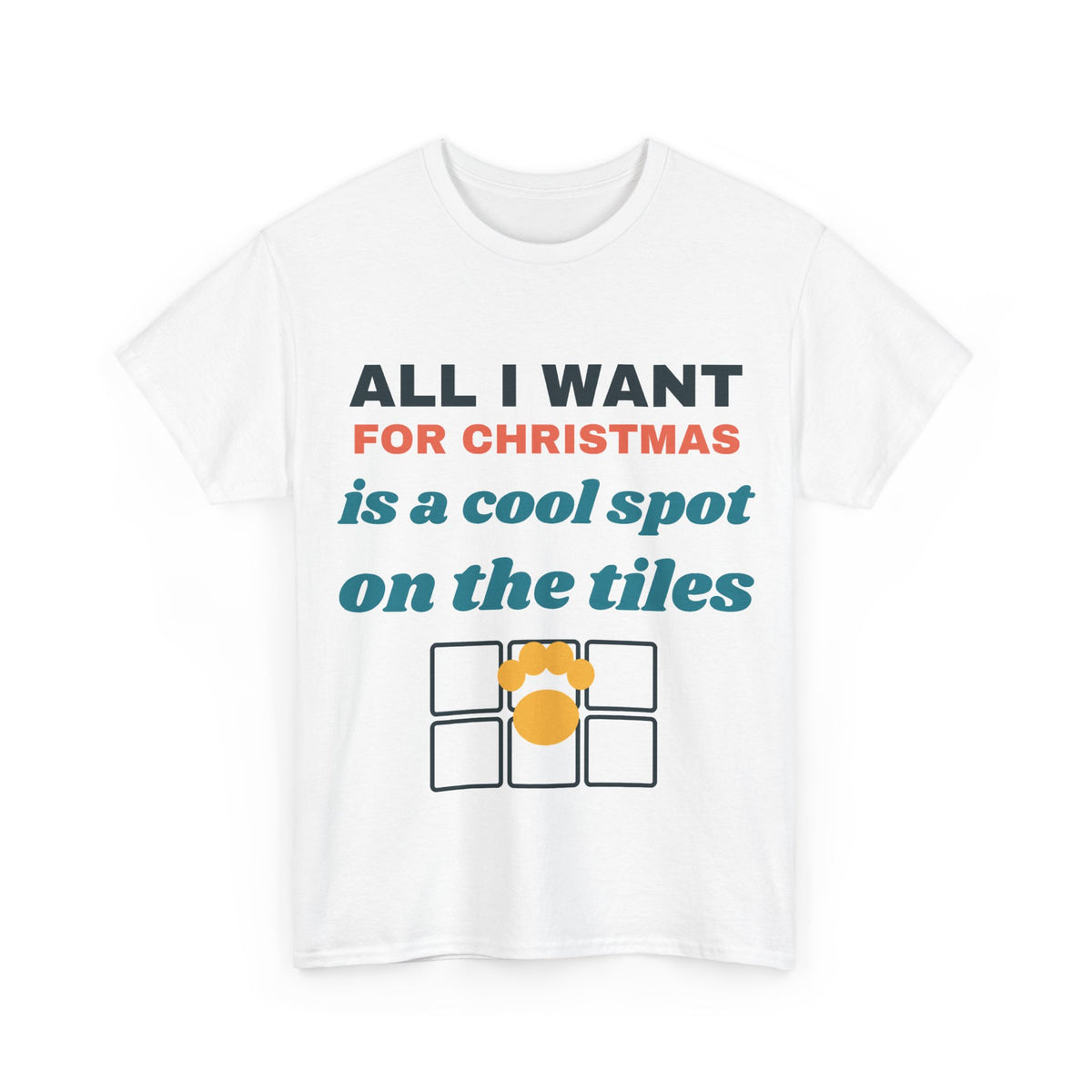 White Christmas cool spot on the tiles tee, front print