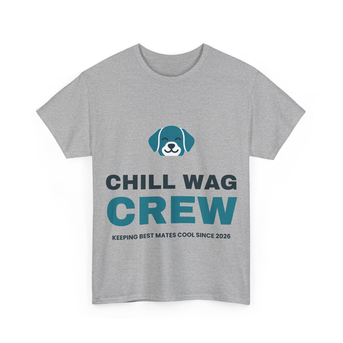 Sport grey Chill Wag Crew tee, front print