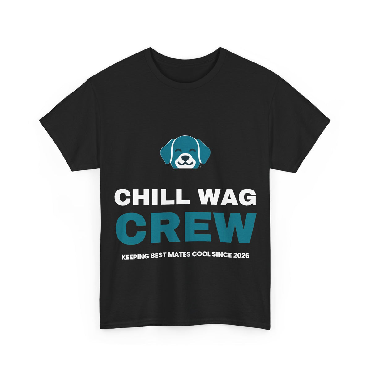 Black Chill Wag Crew tee, front print
