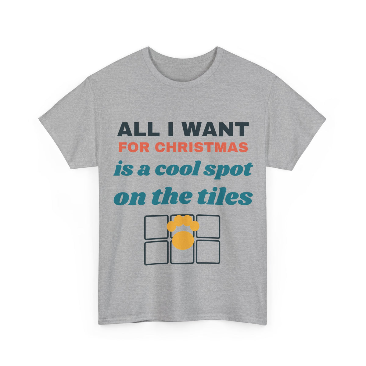 Sport grey Christmas cool spot on the tiles tee, front print