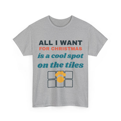 Sport grey Christmas cool spot on the tiles tee, front print