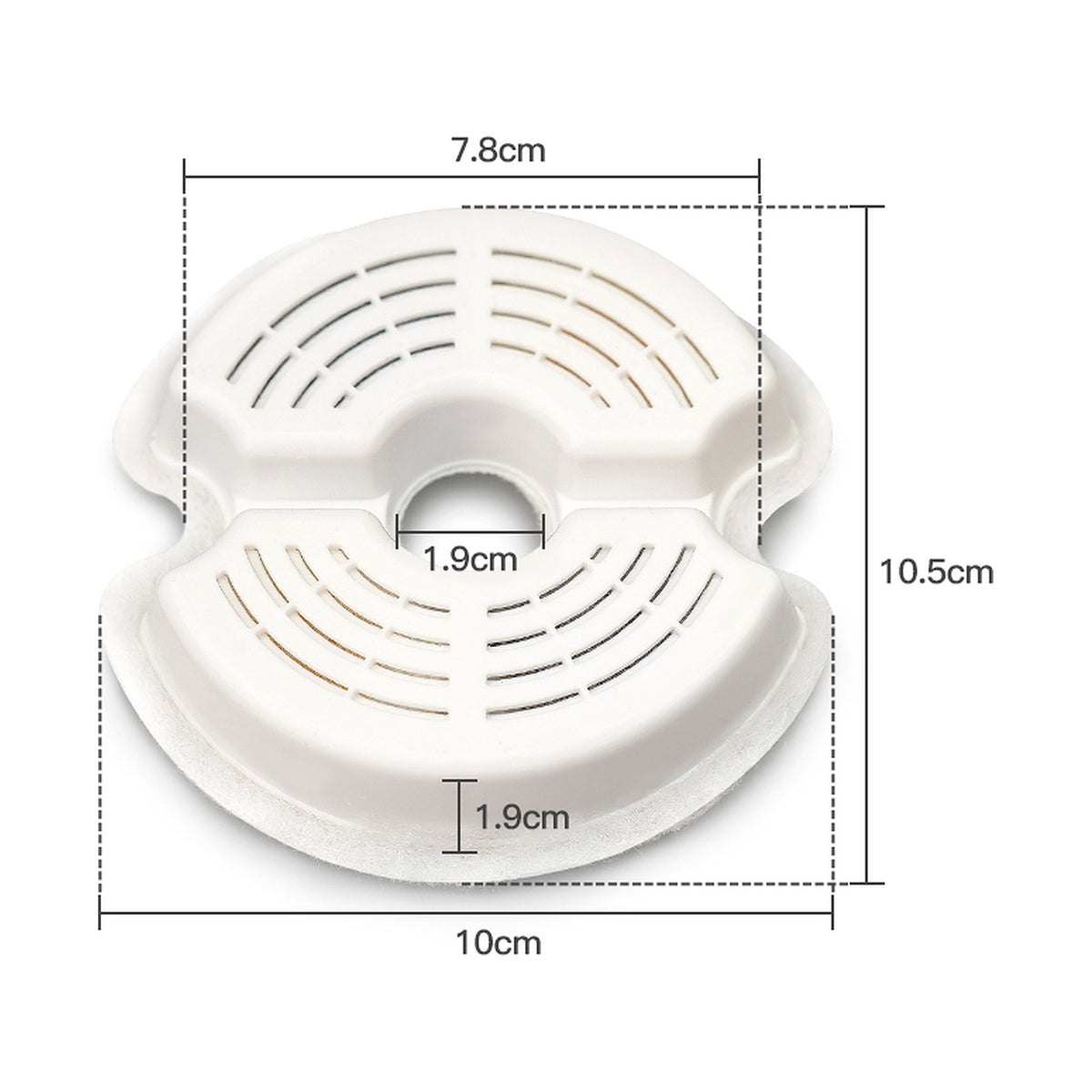 Pet fountain filter dimensions 10 x 10.5 cm